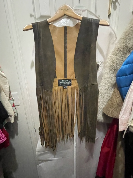 Overland Tops - Overland Brown Suede Fringe Vest - genuine quality leather